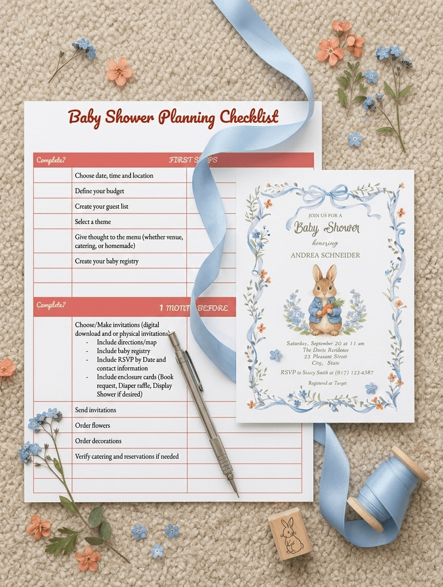 Host a Storybook Baby Shower: Free Baby Shower Checklist & Meadow Bunny-Themed&nbsp;Printables!